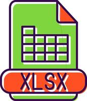 xlsx lleno icono vector