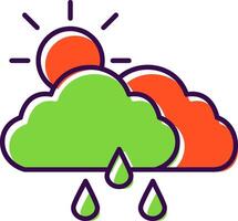 Cloudy Filled  Icon vector