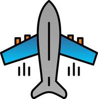 Flying Airplane Line Filled Gradient  Icon vector