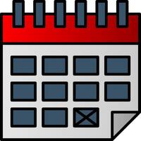 Date Line Filled Gradient  Icon vector