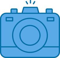 Photo Camera Filled Blue  Icon vector