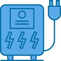 Uninterrupted Power Supply Filled Blue  Icon vector