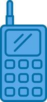 Walkie Talkie Filled Blue  Icon vector