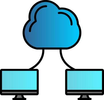 Cloud Computing Line Filled Gradient  Icon vector