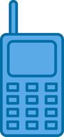 Walkie Talkie Filled Blue  Icon vector