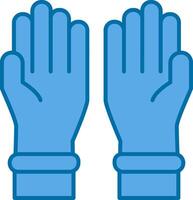 Protective Gloves Filled Blue  Icon vector