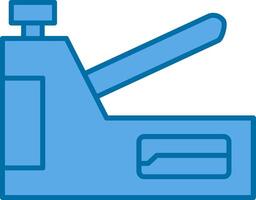 Staple Gun Filled Blue  Icon vector