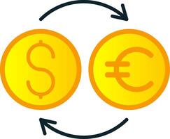 Money Exchange Flat Gradient  Icon vector