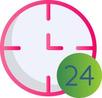 24 Hours Flat Gradient  Icon vector