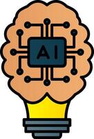 artificial inteligencia línea lleno degradado icono vector