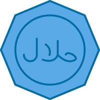 halal lleno azul icono vector