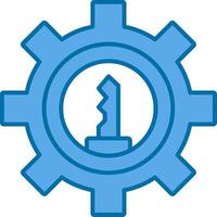 Gear Filled Blue  Icon vector