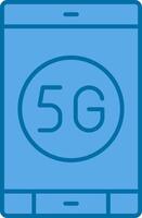 5g Filled Blue  Icon vector