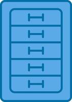 gabinete cajón lleno azul icono vector