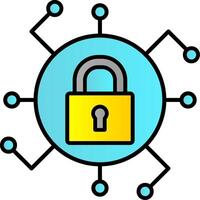 Secure Line Filled Gradient  Icon vector