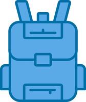 mochila lleno azul icono vector