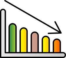 Chart Line Filled Gradient  Icon vector