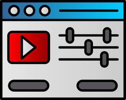 vídeo editor línea lleno degradado icono vector
