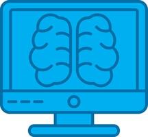 brain Filled Blue  Icon vector