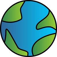 Earth Globe Line Filled Gradient  Icon vector