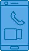 Video Call Filled Blue  Icon vector