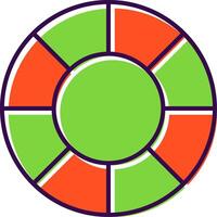 Color Wheel Filled  Icon vector