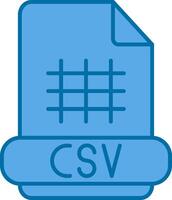 csv lleno azul icono vector