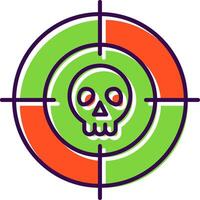 Targeted Filled  Icon vector