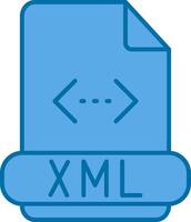 Xml Filled Blue  Icon vector