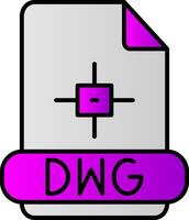 dwg línea lleno degradado icono vector