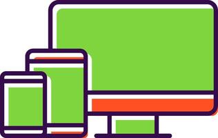 Responsive Design Filled  Icon vector