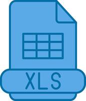 Xls Filled Blue  Icon vector