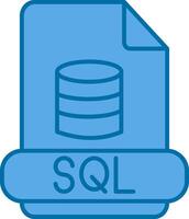 sql lleno azul icono vector