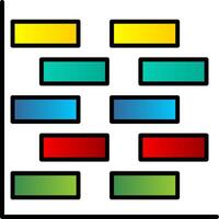 Gantt Chart Line Filled Gradient  Icon vector