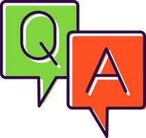 Question And Answer Filled  Icon vector