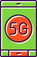 5g Filled  Icon vector