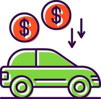 Car Loan Filled  Icon vector