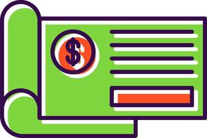 Bank Check Filled  Icon vector