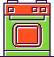 Electric Stove Filled  Icon vector