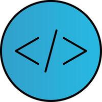 Coding Line Filled Gradient  Icon vector