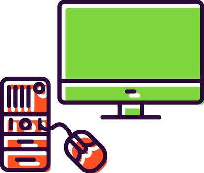 informática lleno icono vector