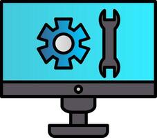 Technical Support Line Filled Gradient  Icon vector