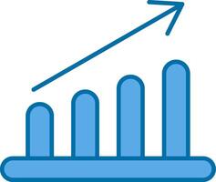 Graph Bar Filled Blue  Icon vector