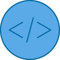 Coding Filled Blue  Icon vector