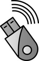 Usb Modem Line Filled Gradient  Icon vector