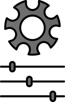 Gear Line Filled Gradient  Icon