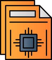 Document Line Filled Gradient  Icon vector
