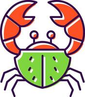 Crab Filled  Icon vector