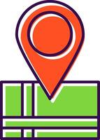 Map Location Filled  Icon vector