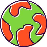 Earth Filled  Icon vector